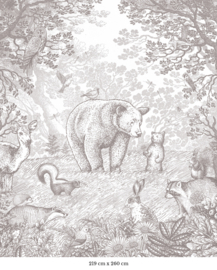 Little Bear Wallpaper | Pencil Grey