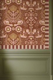 Behangrand Streep | steenrood & zand