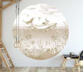 Whale World - Wallpaper Circle - selection of 8 colours