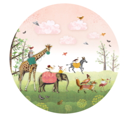 Animal Parade pink - Wall Sticker