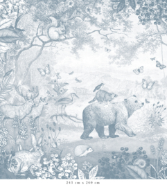 Forest Animals Wallpaper | Blue