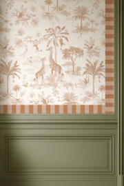 Behangrand Streep | terracotta & zand