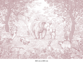 Little Bear Wallpaper | Antique Pink