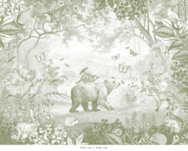 Forest Animals Wallpaper | Green