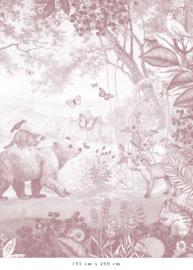 Forest Animals Wallpaper | Antique Pink