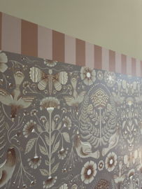 Behangrand Streep | terracotta & zand