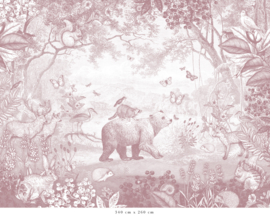 Forest Animals Wallpaper | Antique Pink