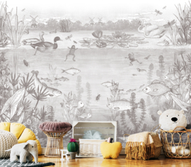 On the Waterfront Wallpaper | Pencil Grey