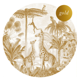 Giraf & slingeraapjes behangcirkel | GOUD