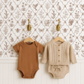 Kleine beer patroonbehang | bruin