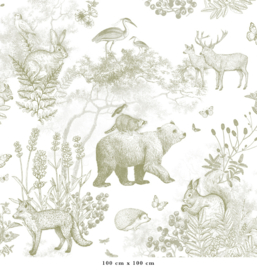 Pattern Forest Animals Wallpaper | Green