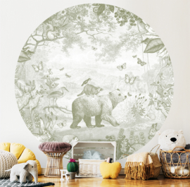 Forest Animals - Wallpaper Circle - selection of 8 colours
