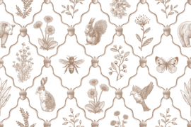 Kleine beer patroonbehang | bruin