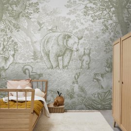 Little Bear Wallpaper | Green