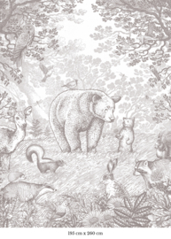 Little Bear Wallpaper | Pencil Grey