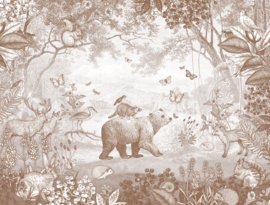 Forest Animals Wallpaper | Brown for Lee - 48,7w x 250h cm