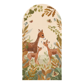 Woodland deer family behangboog