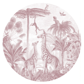 Giraf & slingeraapjes muursticker | keuze uit 8 kleuren