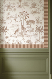 Behangrand Streep | bruin & zand