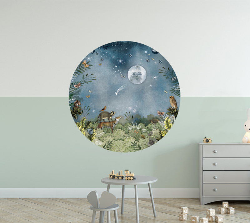 Forest at night - wall sticker