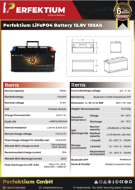 Perfektium PF LiFePo4 12.8V 150Ah Lithium Accu BMS