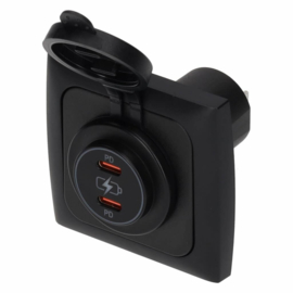 Opal Power Line 2x USB-C PD 36W charger with cover frame black