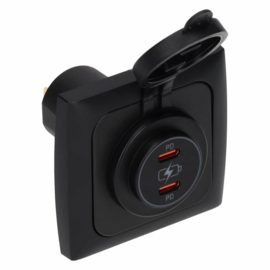 Opal Power Line 2x USB-C PD 36W charger with cover frame black