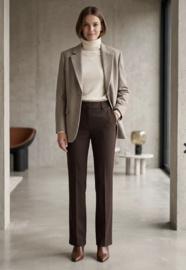 Red button Jeans flair Bibette Espresso