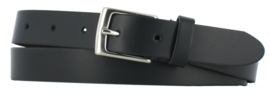 Runder lederen riem black 3 cm