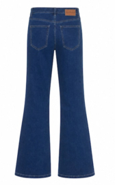Red button Jeans flair Brielle dark stone used