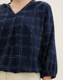 Tom Tailor top navy print 3/4 mouw