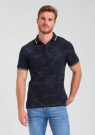 Gabbiano polo navy print 235526
