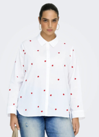 Only Carmakoma blouse 15344995 white heart