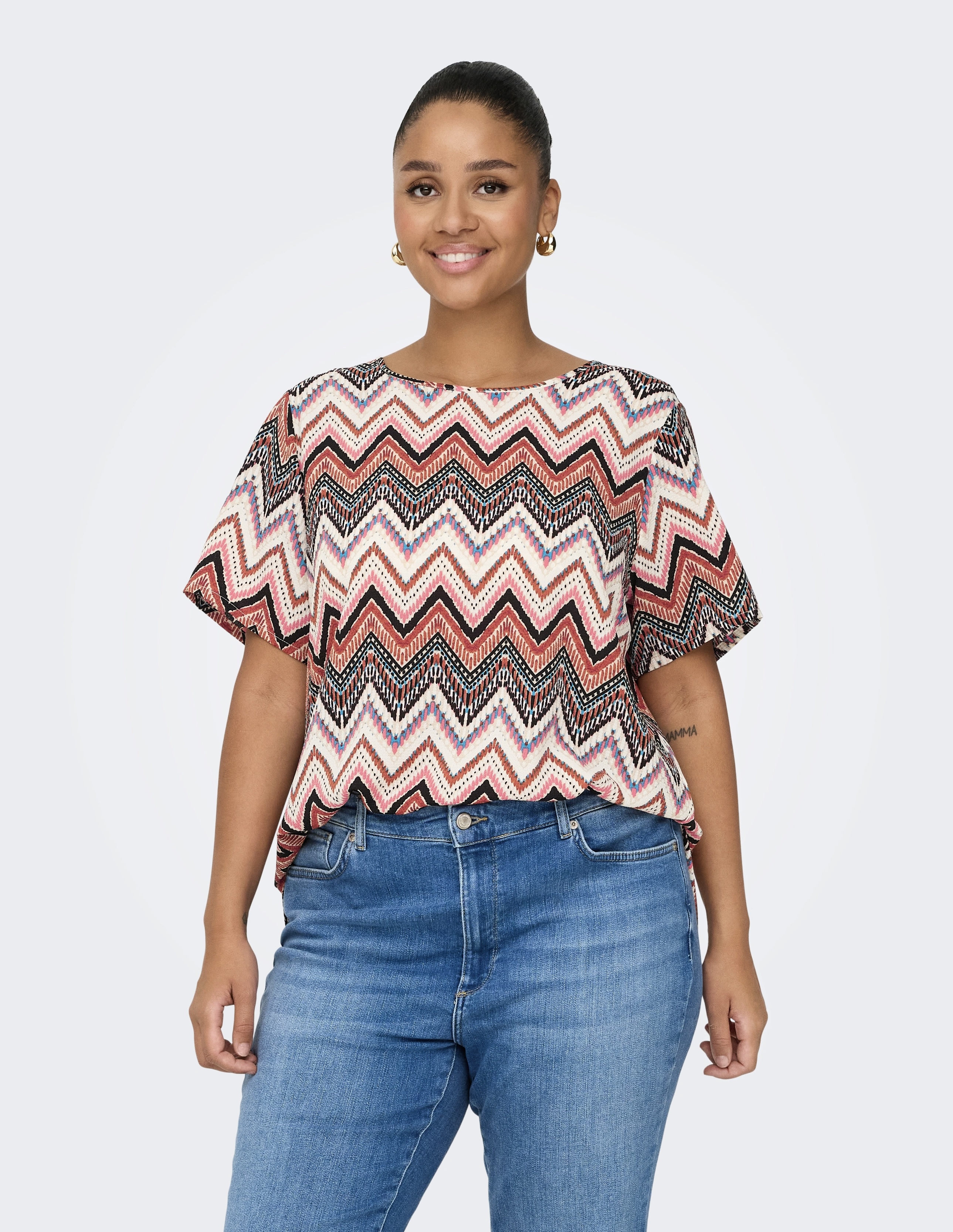 Only Carmakoma top Carvica orange print