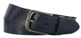 Runder lederen riem navy