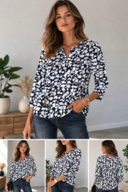 Tom Tailor Top 1050446 blue ginkgo