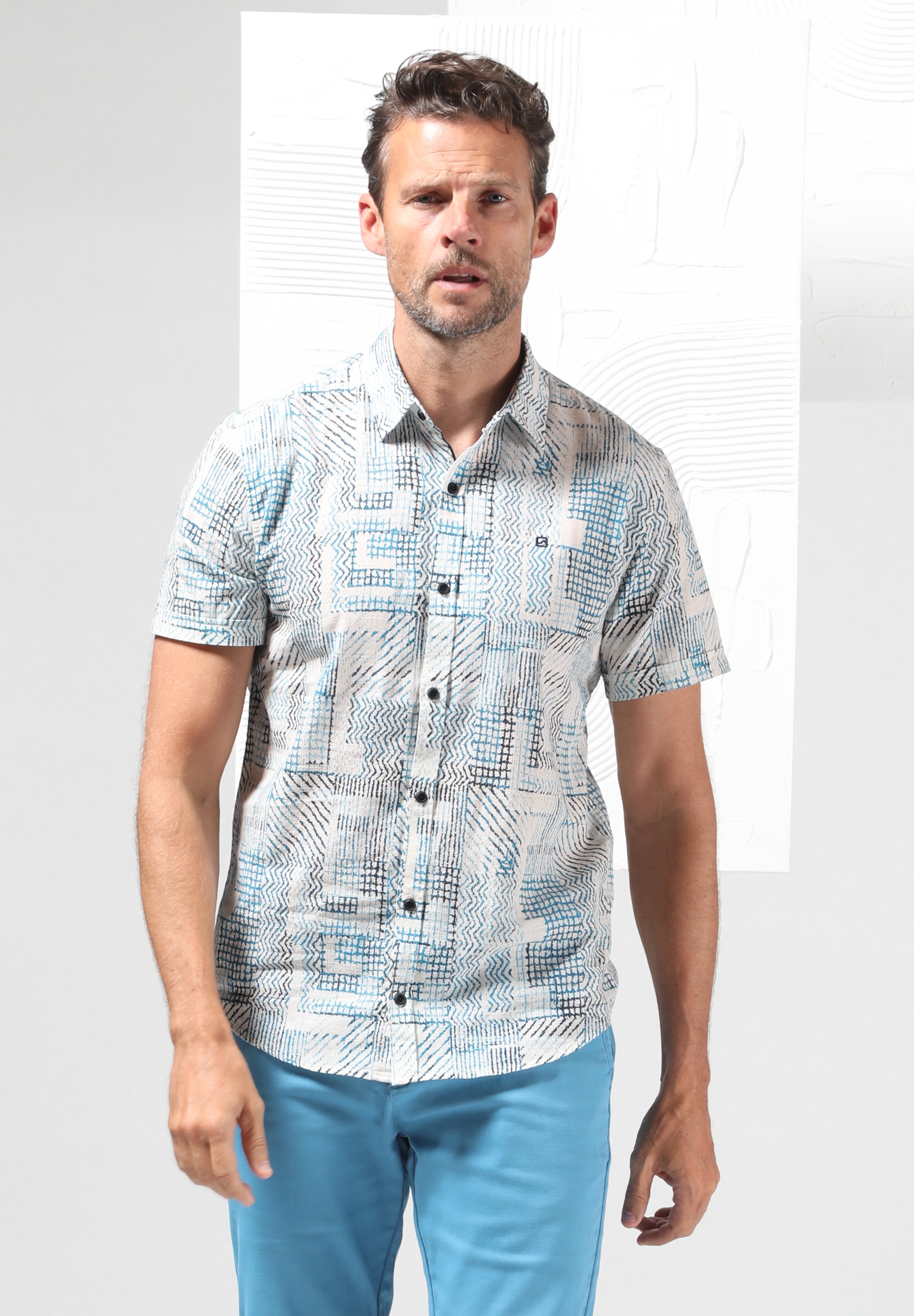 Gabbiano blouse Lake blue print 3365304