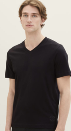Tom tailor shirt basic black v hals 2 pak
