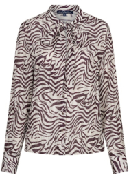 Red button Blouse 5061 espresso zebra