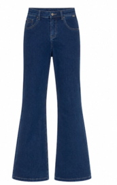 Red button Jeans flair Brielle dark stone used