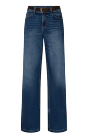 Red button Jeans wide leg Colette darkstone