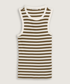 Tom Tailor hemd 1046566  olive white stripe