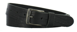 Runder lederen riem black