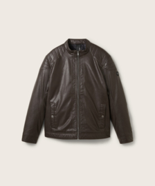Tom Tailor lederlook jacket espresso