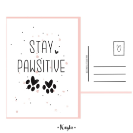 Stay pawsitive postkaartje