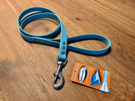 Outlet: BioThane® lijn 19mm | 1m55 (dusty turquoise) met RVS