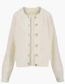 ZUSSS GEBREID VEST IN BOMBERSTYLE CREME