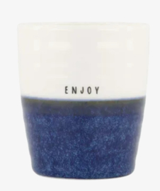 ZUSSS KOFFIEMOK ENJOY DONKERBLAUW/ WIT