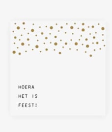 ZUSSS SERVETTEN VIERKANT 12,5X12,5CM HOERA HET IS FEEST WIT