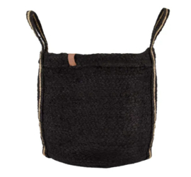 ZUSSS JUTE OPBERGMAND MET HENGSELS 38X33CM ZWART